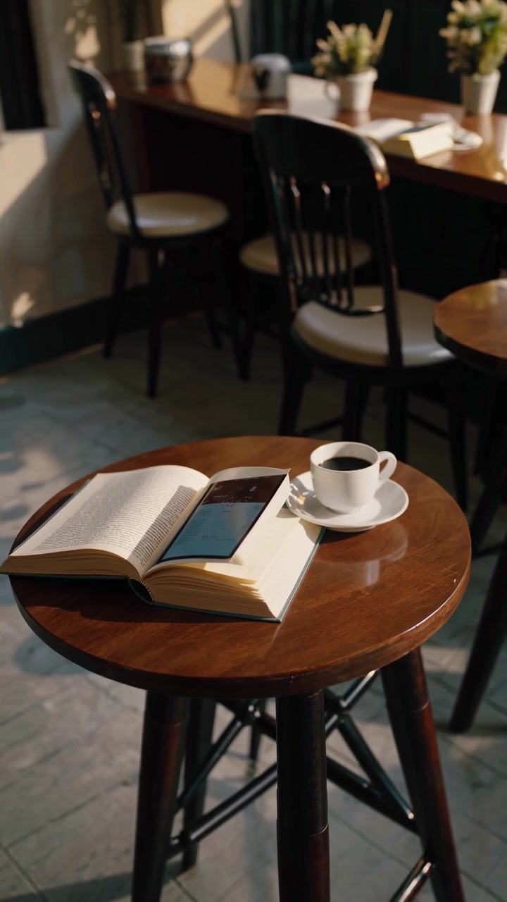 Cameriere che serve caffè a un tavolo in un accogliente caffè