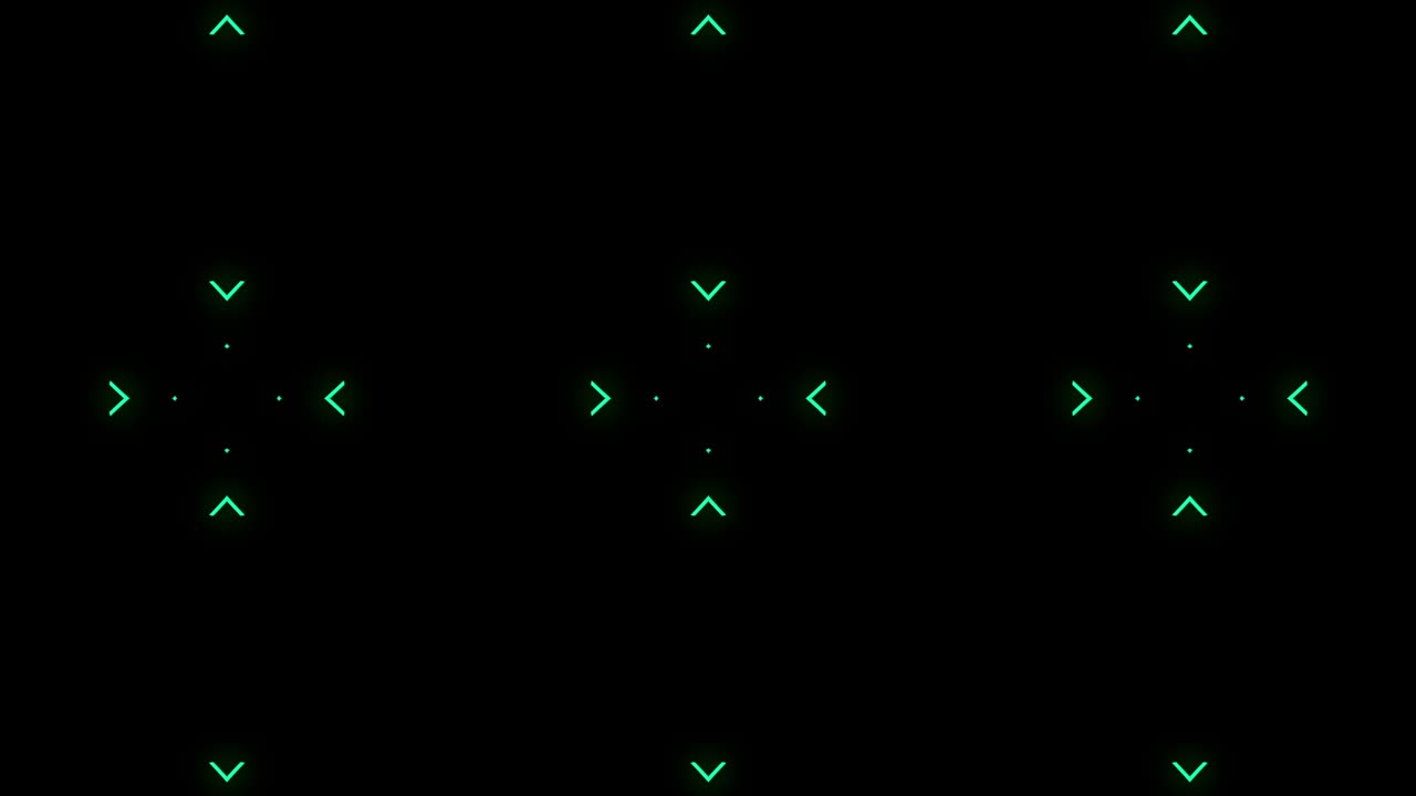 gráfico de movimiento abstracto complejo en bucle de círculos verdes, líneas y reflejos