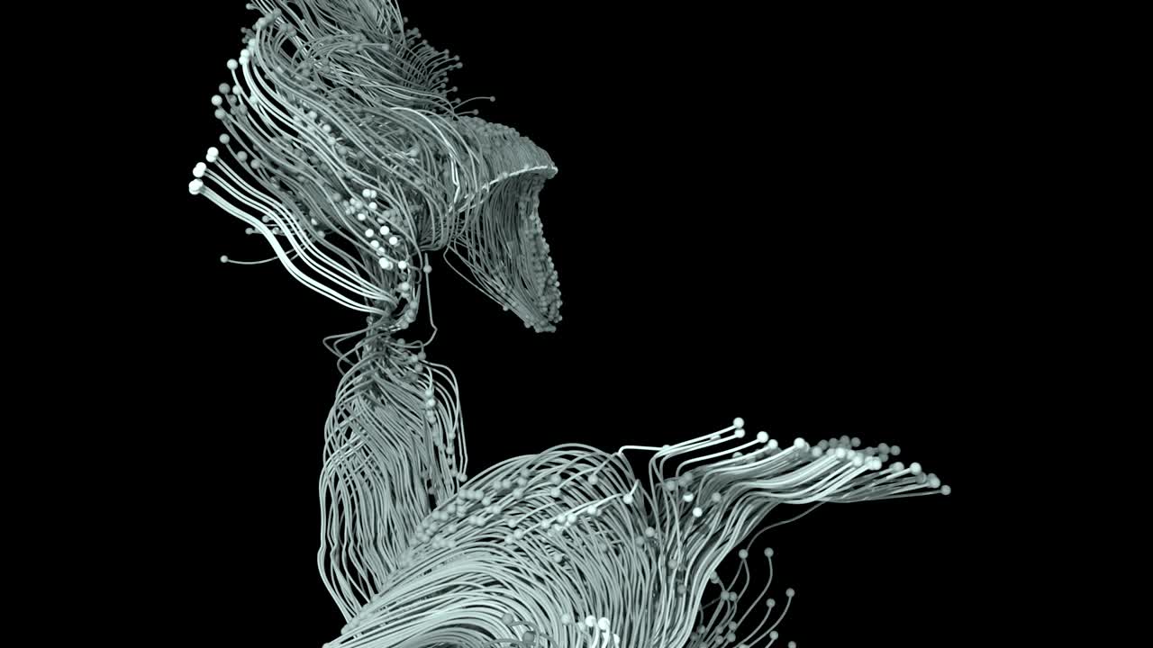 Abstract particles with trails.