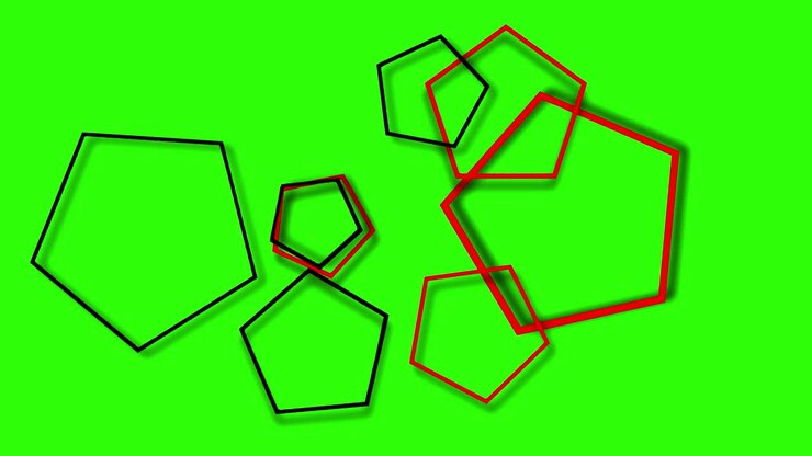 geometric red and back pentagon shapes