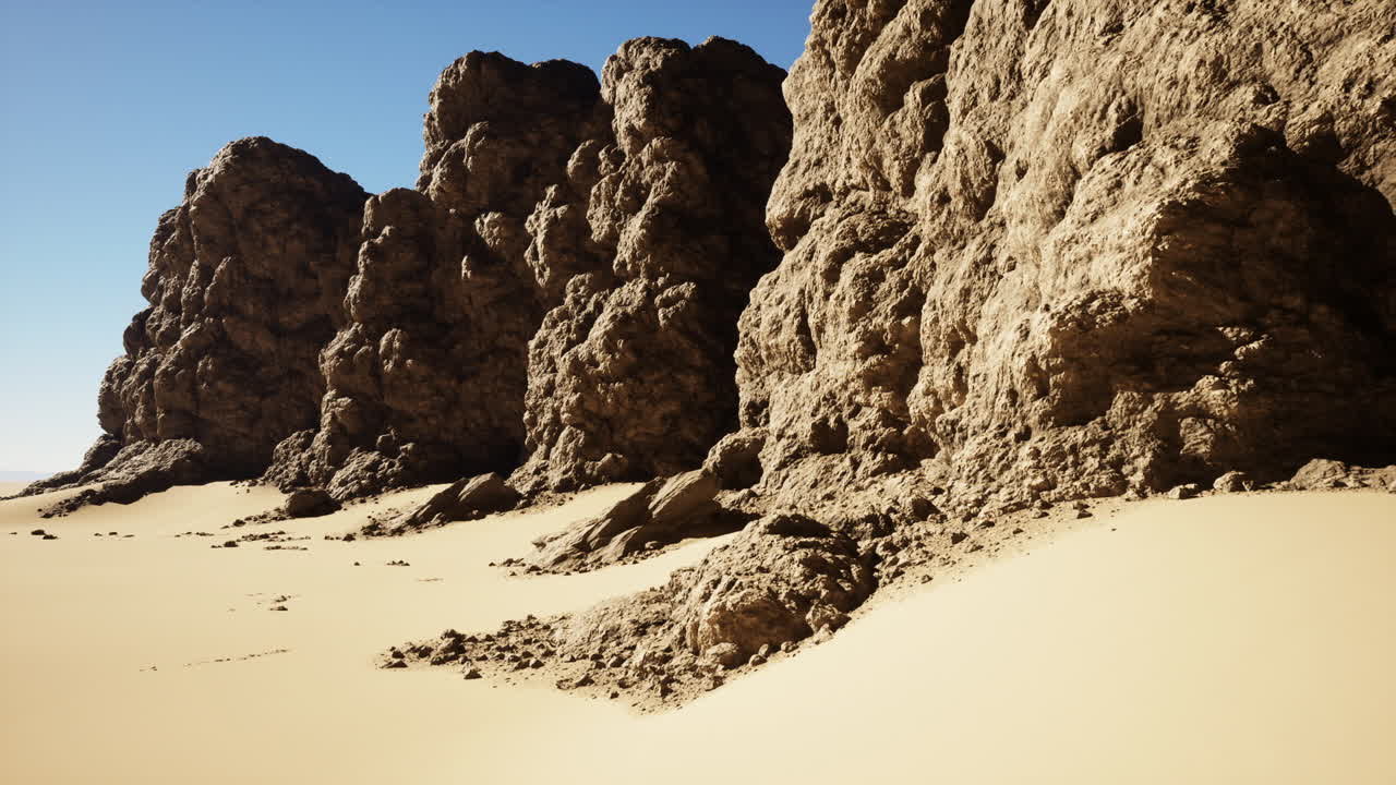 사막의 모래 언덕과 바위 형성