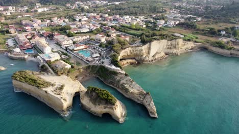 corfu island canal d'amour in sidari area, with famous canal d'amour