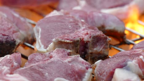 lamb chops on a bucket bbq , rosemary salt and olive oil