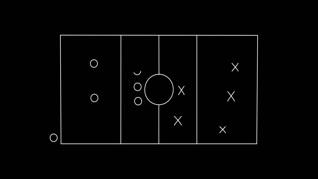 Animation of football game plan on blackboard