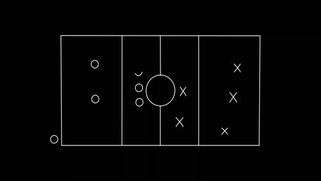 animation of football game plan on blackboard