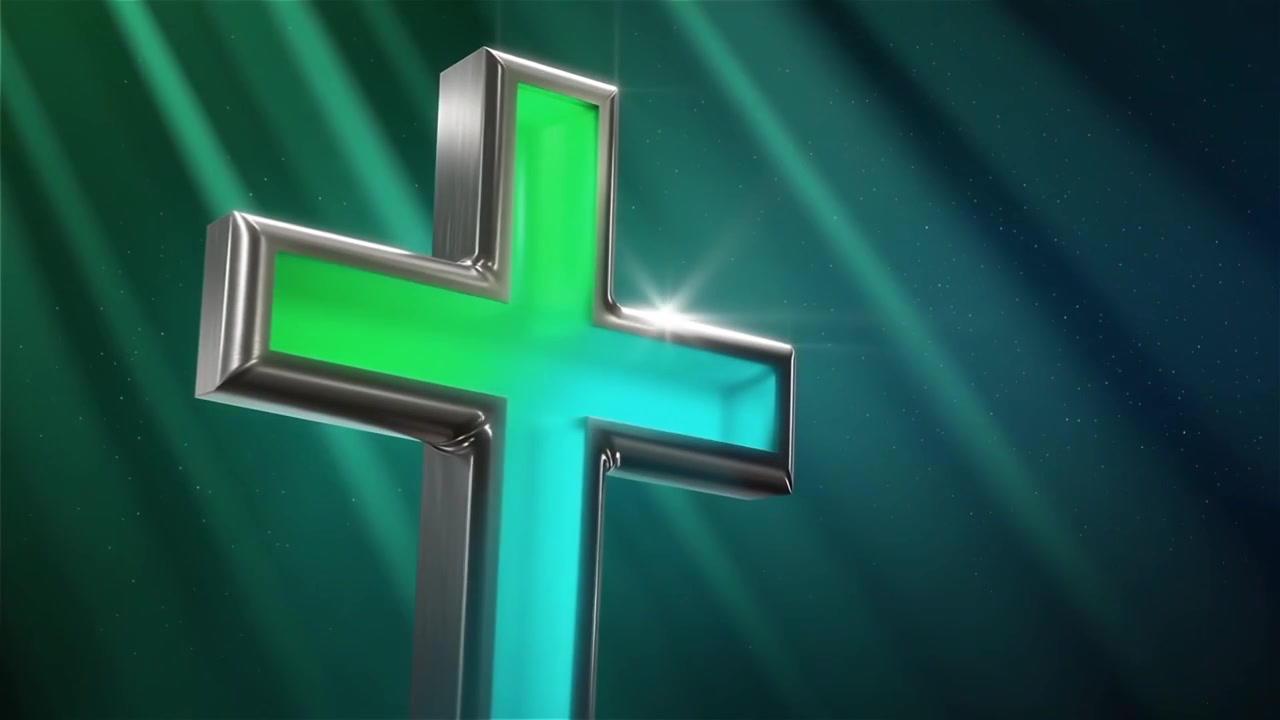 Croce Cristiana Luce Celestiale Sfondo per il Culto.
