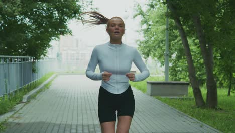 woman running in park