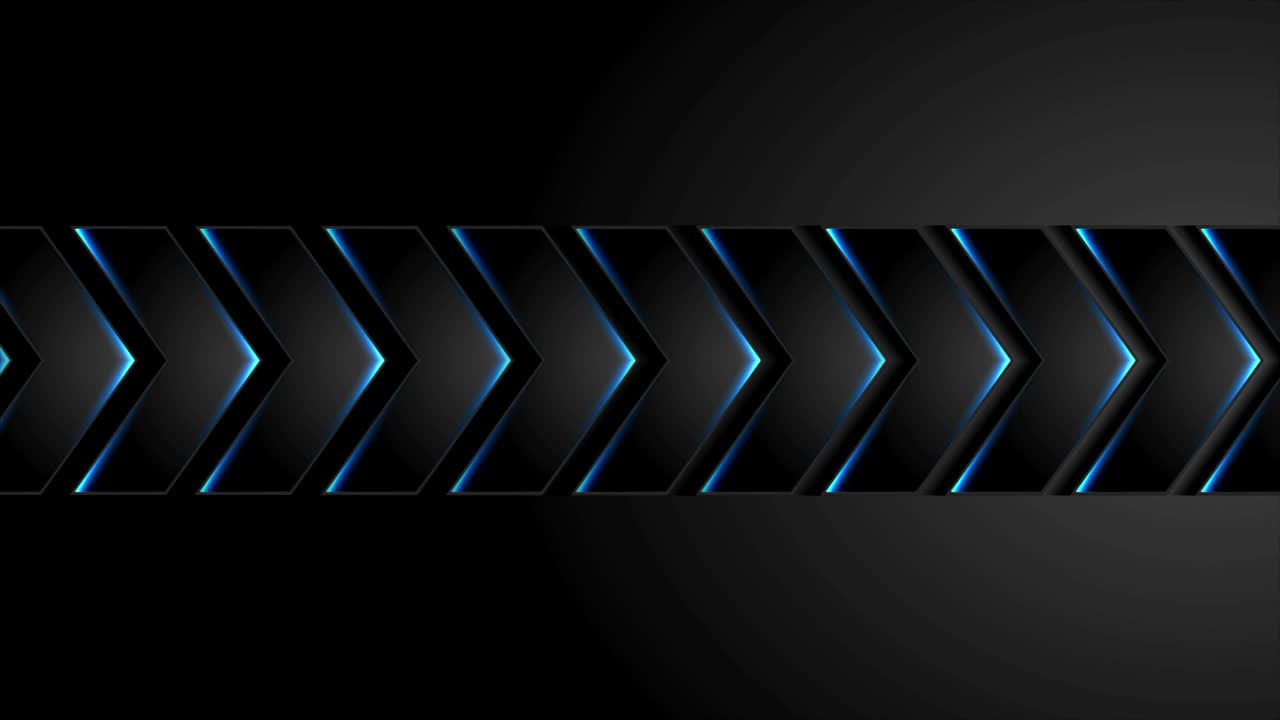 flechas de tecnología negra con luz de neón azul animación de video