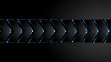 black technology arrows with blue neon light video animation