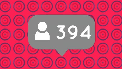 Profile-icon-with-increasing-numbers-against-stars-on-multiple-spinning-circles-on-red-background