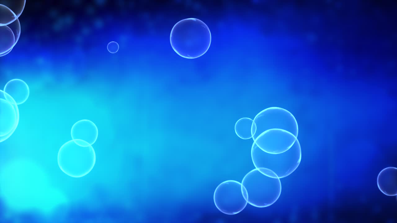 Clean white air soap bubbles 4k 3d green screen loop animation blue background beautiful and organic