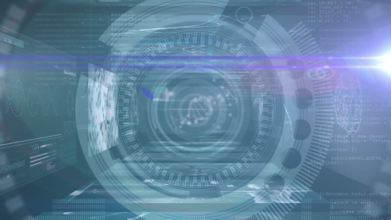 animación del escaneo del alcance y el procesamiento de datos en pantallas