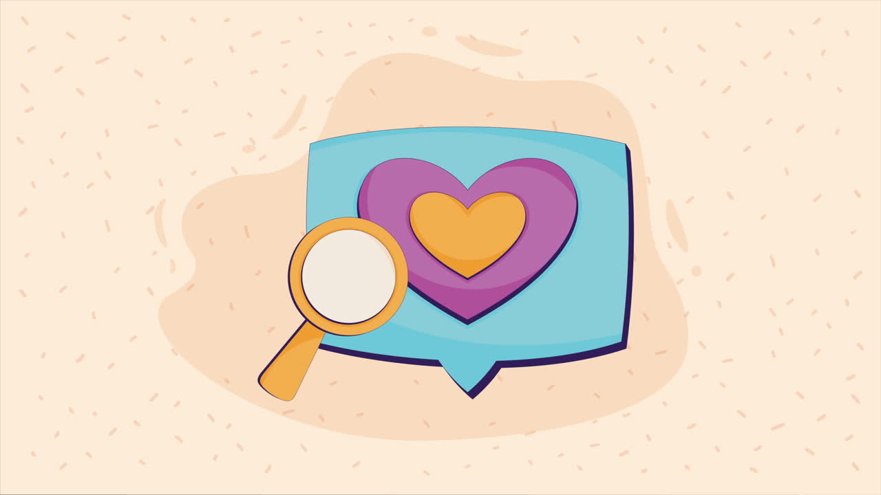 icono de corazón con lupa