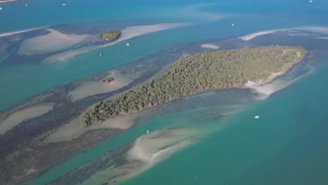 scenic view of crab island in runaway bay, qld, australia - drone shot