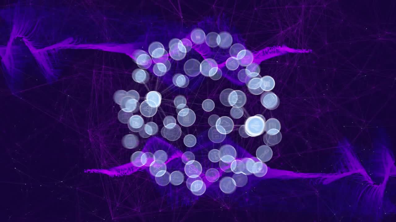 연결 네트워크와 함께 지구의 애니메이션