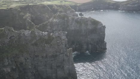 ponta do cintrao high rocky cliffs, sao miguel island, azores archipelago, portugal