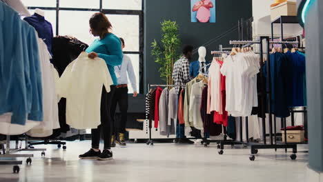 Cliente-Analizando-La-Tela-De-La-Camisa