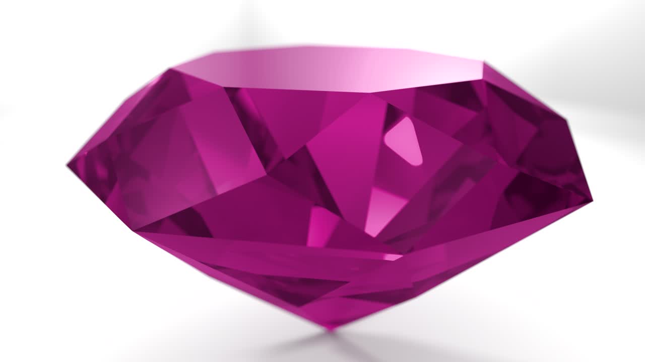 Pink ruby diamond gemstone gem stone spinning wedding background loop 4K