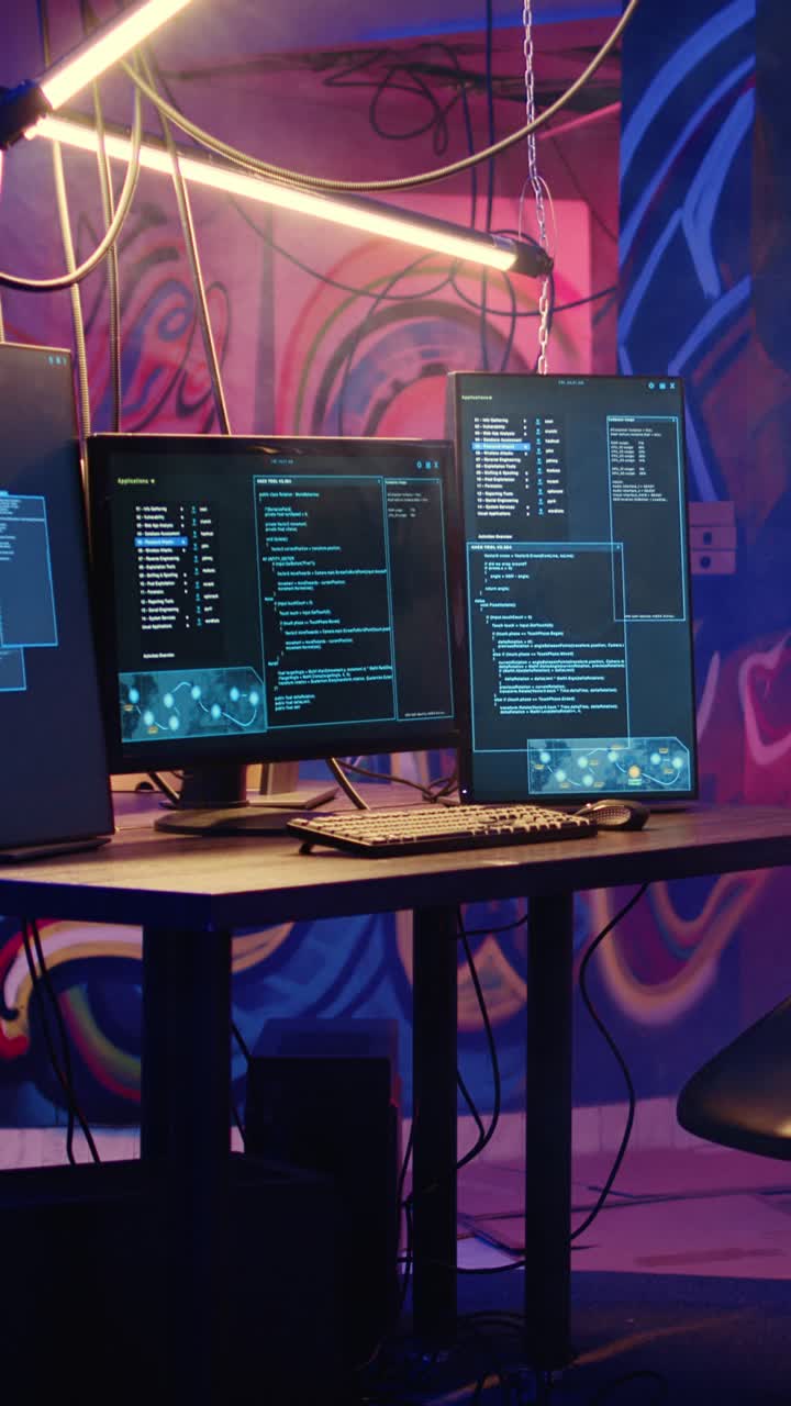 Vertical video Code running on PC in underground base