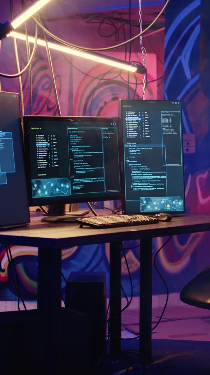 Vertical video Code running on PC in underground base