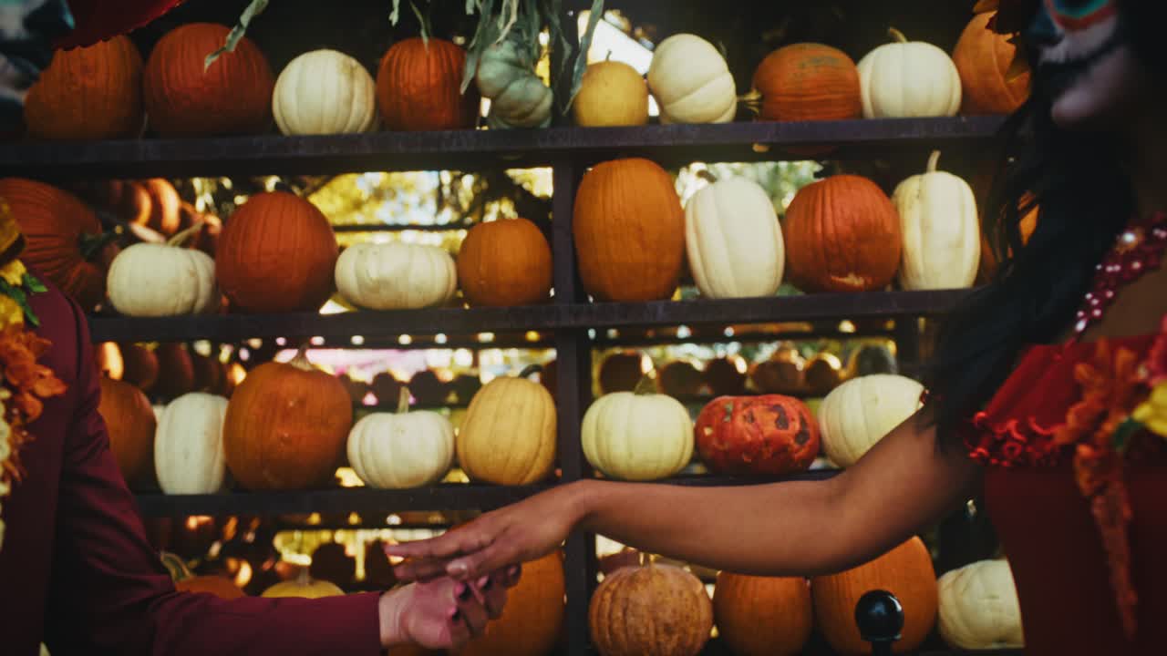 Couple in Day of the Dead Costumes