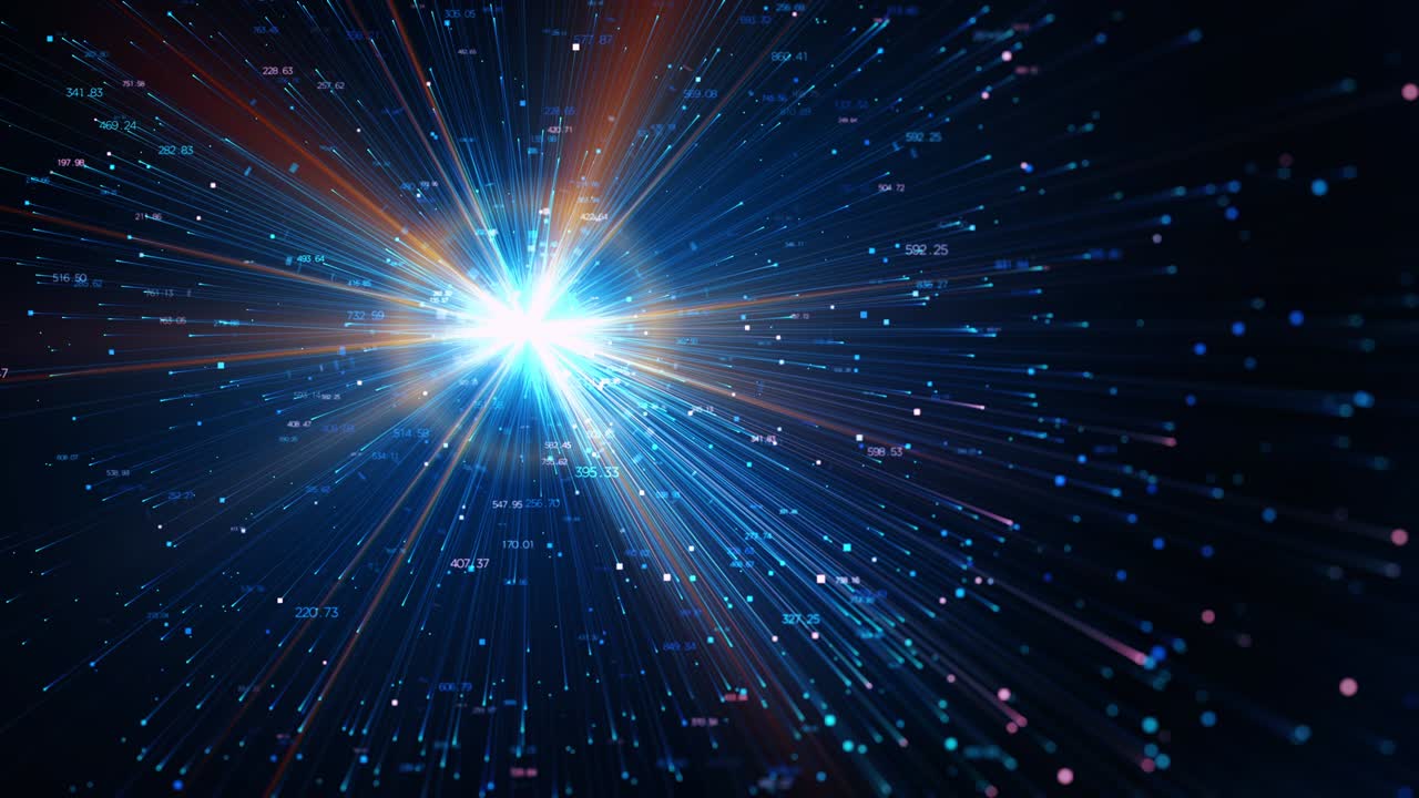 Computer Data Traffic Flowing in Digital Network Loop