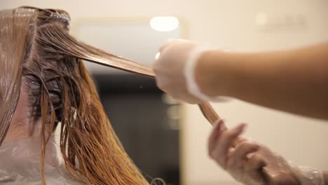 a professional salon treatment where a skilled stylist carefully applies hair color to create beautiful results