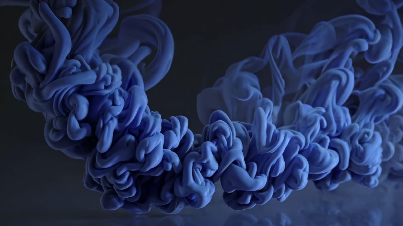 Abstract Blue Ink in Liquid