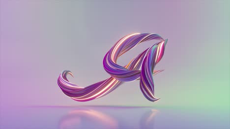 colección alfabeto vivo. letras retorcidas únicas. neón rosa violeta. letra a. animación en 3d de un bucle sin costuras.