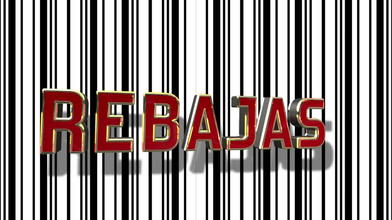 animación de bucle 3d con código de barras de fondo de línea abstracta