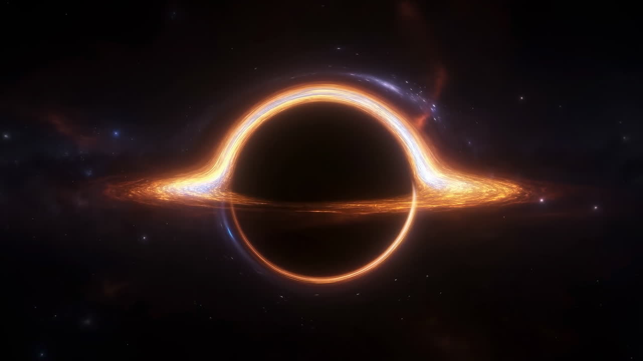 Black Hole with Glowing Accretion Disk in Deep Space