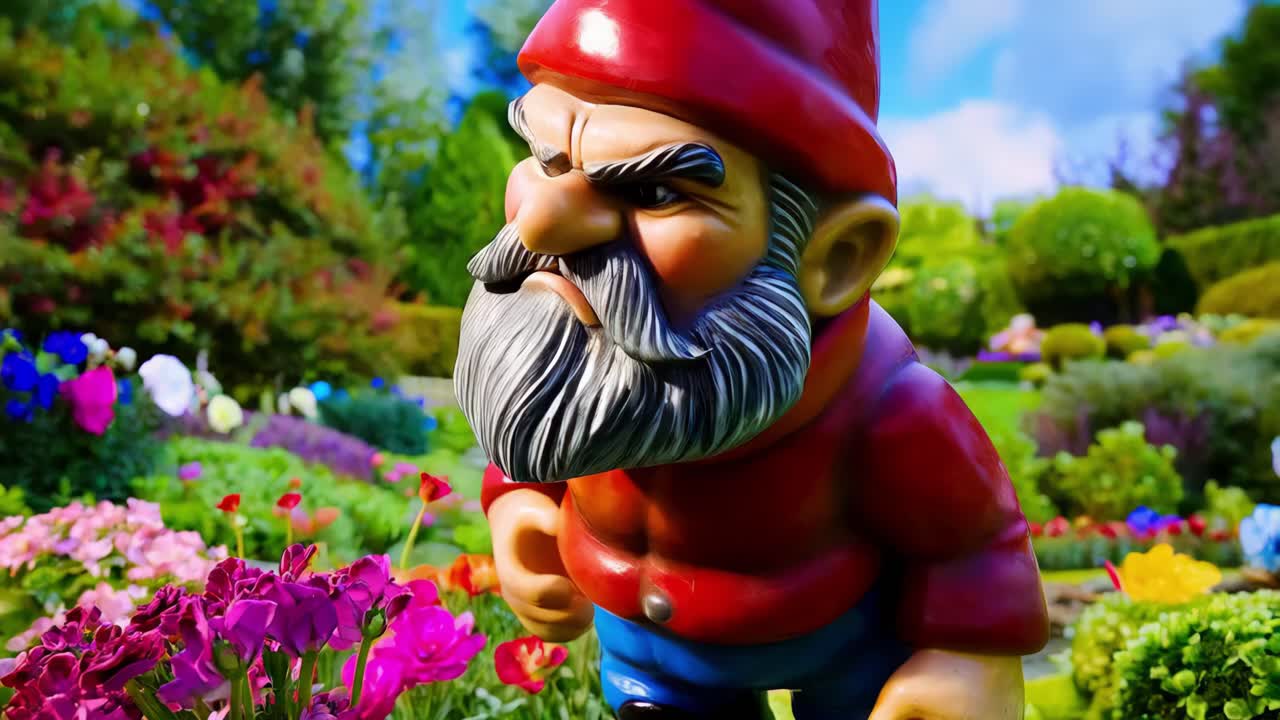 꽃 정원에서 화가 난 정원 마