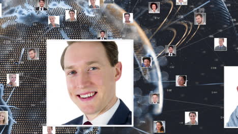 rotating global network of photographs of people