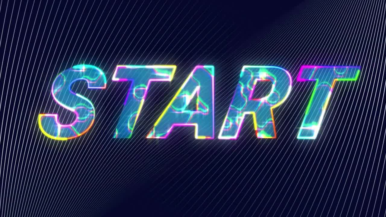 animación del texto de inicio sobre líneas móviles