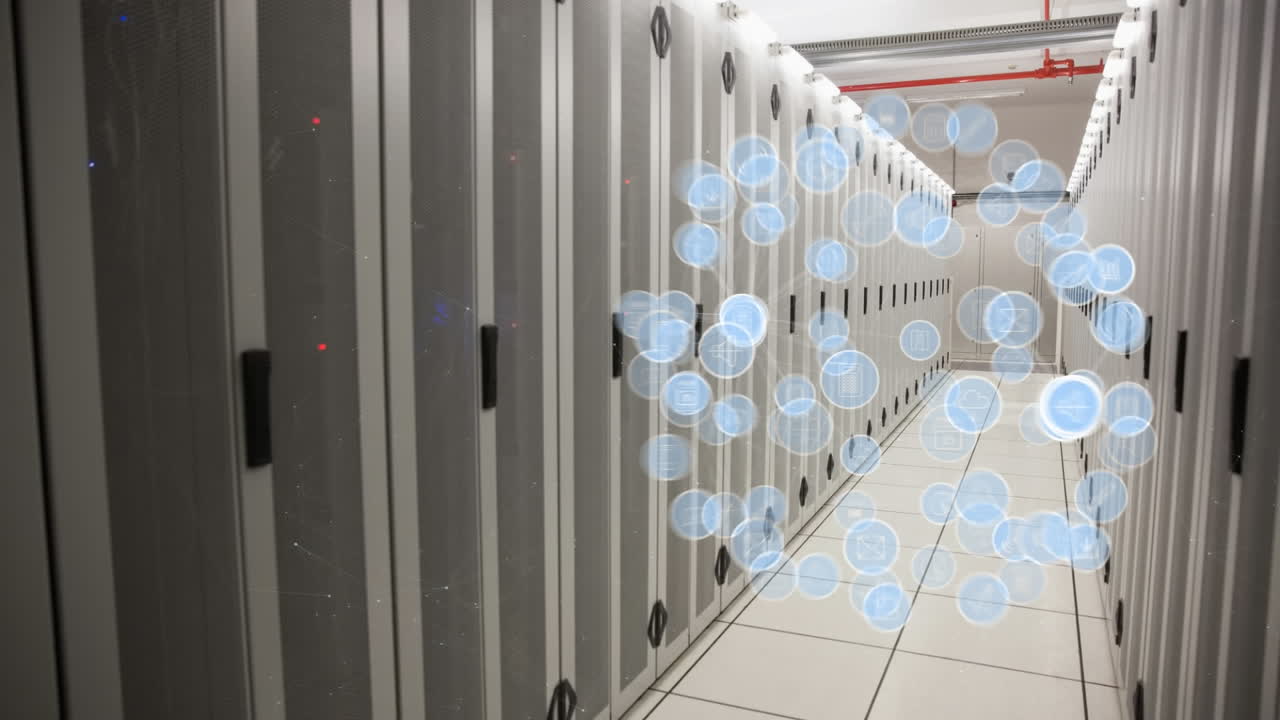 iconos de aplicaciones digitales en el pasillo