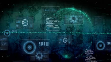 Composition-of-data-processing-and-scopes-scanning-on-screens-over-globe