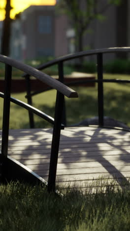 wooden bridge in a park