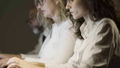 professional business people using laptops