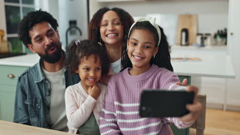 familia feliz tomando una selfie juntos