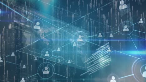animación de la red de conexiones a través del procesamiento de datos