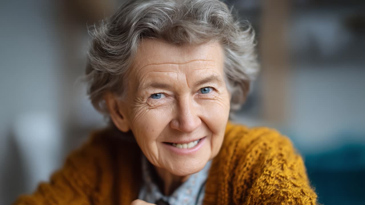 Aging Gracefully: The Captivating Expressions of a Senior Woman in Two Charming Moments of Connection and Reflection Showcasing Her Warmth and Wisdom