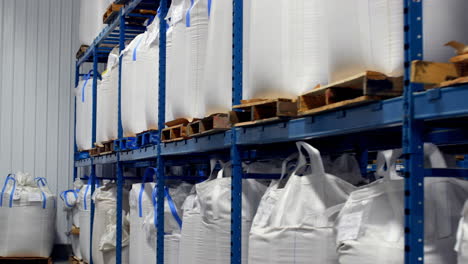 Packed goods in a high rack at warehouse 4k