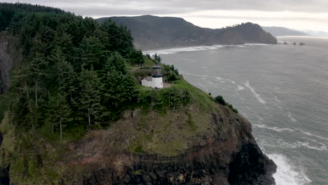 lighthouse on a scenic coastal cliff