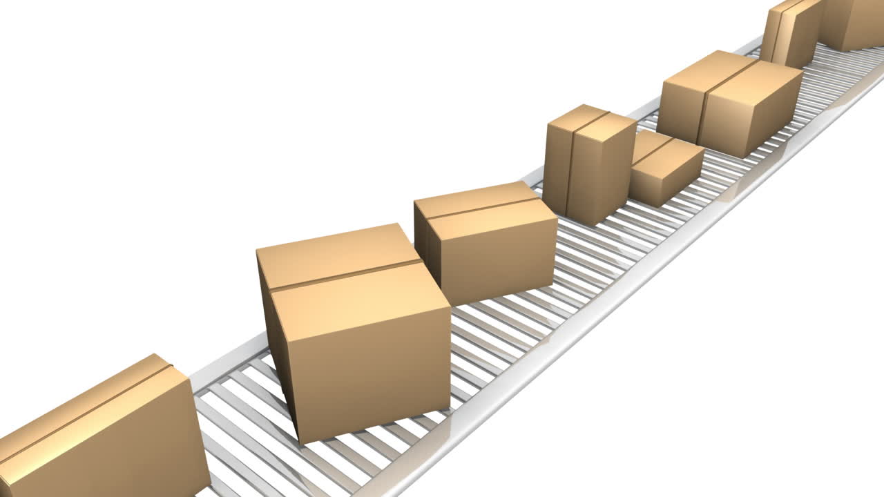 cajas 3d en una fábrica