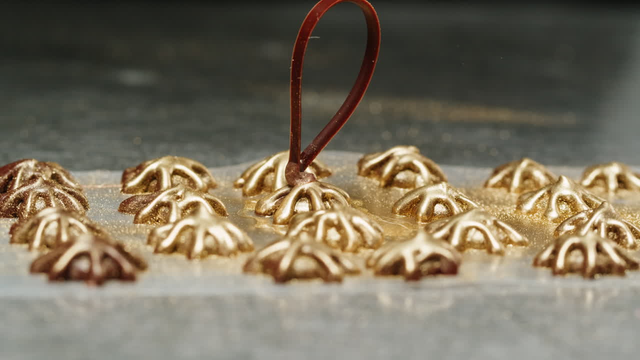 Making Gourmet Gold-Sprinkled Chocolate Candies