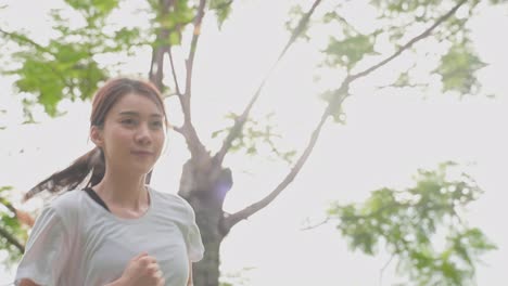 woman running in a park