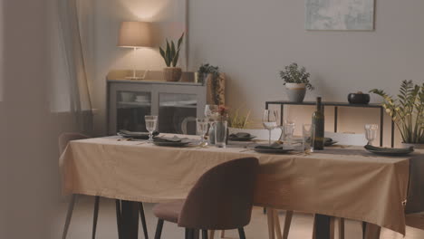 dining table set for a dinner party