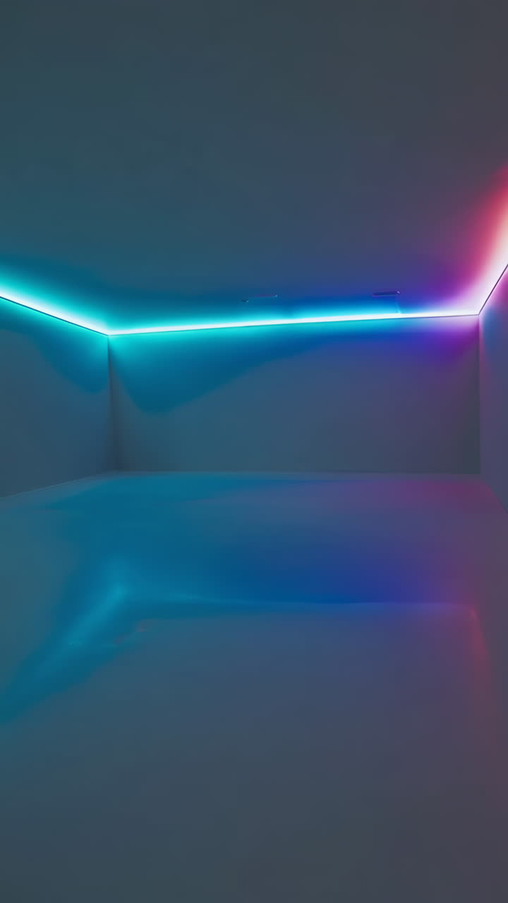 Minimalist Room with Neon Lighting