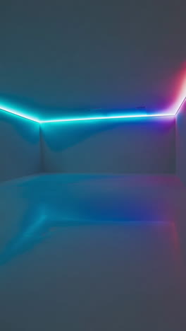 minimalist room with neon lighting