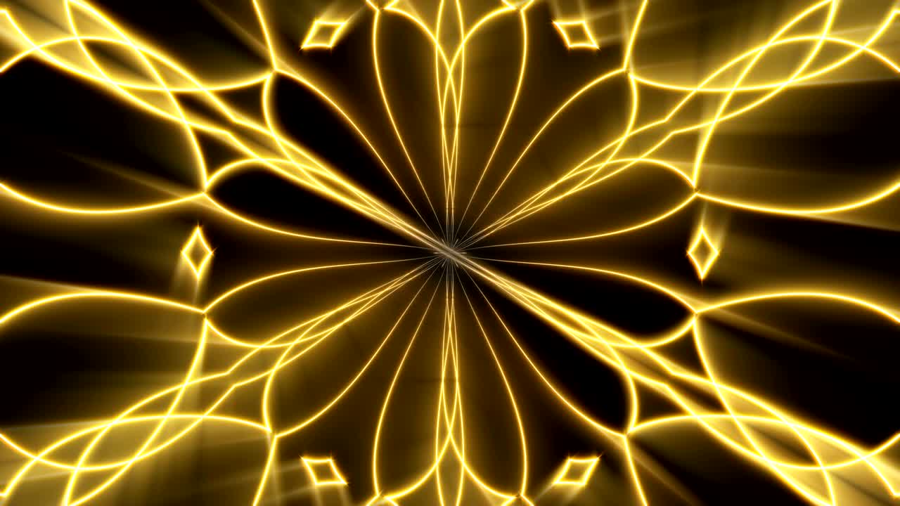 el fondo del caleidoscopio de oro brillante.